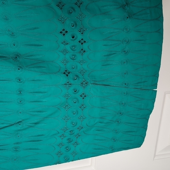 Loft Green Eyelet Pencil Skirt Size 0 NWOT - Picture 9 of 14
